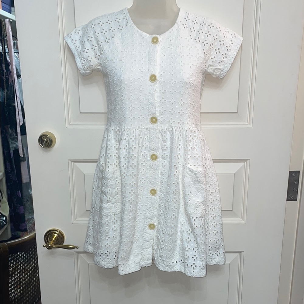 White Eyelet Kids Dress